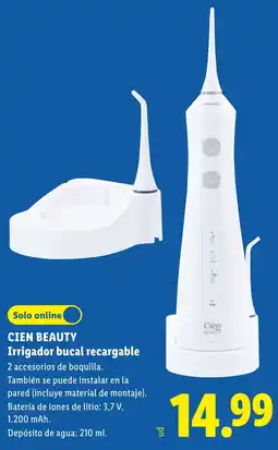 Lidl Cien beauty irrigador bucal recargable oferta