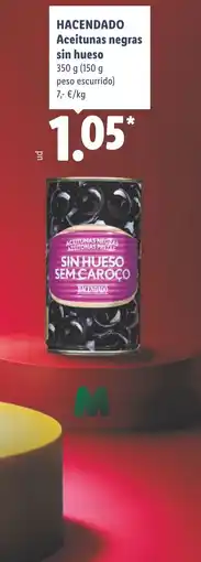 Lidl Hacendado aceitunas negras sin hueso oferta