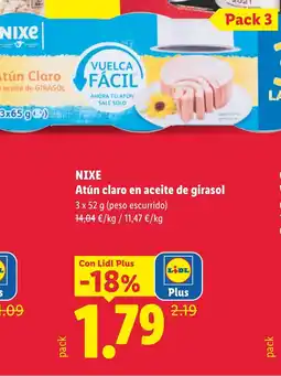 Lidl Nixe atún claro en aceite de girasol oferta
