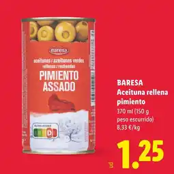 Lidl Baresa aceituna rellena pimiento oferta