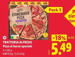 Lidl Trattoria Alfredo pizza al horno speciale oferta