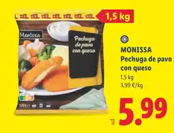 Lidl Monissa pechuga de pavo con queso oferta