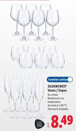 Lidl Silvercrest vasos / copas oferta