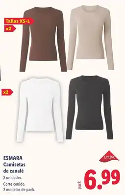 Lidl Esmara camisetas de canalé oferta