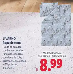 Lidl Livarno ropa de cama oferta