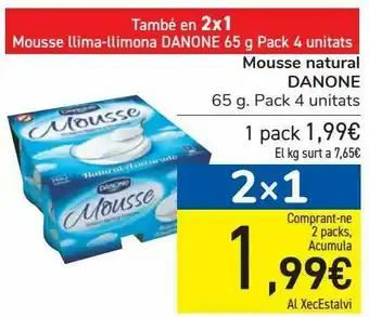 Nespresso Mousse natural danone oferta