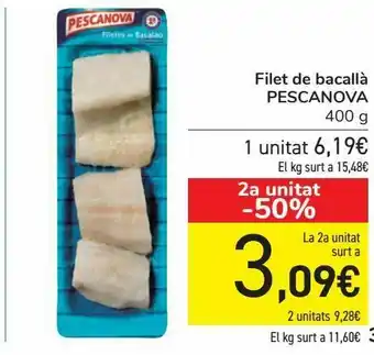 Nespresso Filete de bacalao pescanova oferta