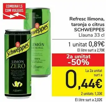 Nespresso Refresco limón, naranja o citrus schweppes oferta