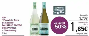 Nespresso I.g.p. ''vinos de la tierra de castilla'' faustino rivero blanco verdejo o chardonnay oferta