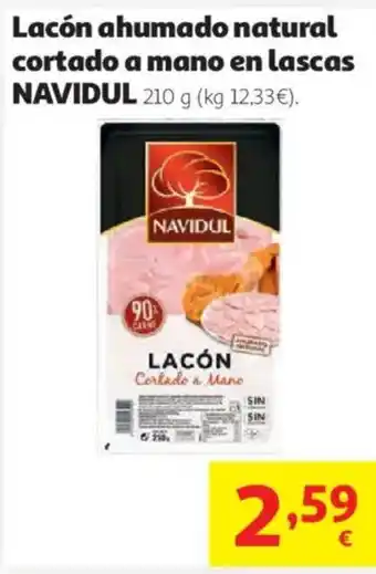 Navidul lacón ahumado natural cortado a mano en lascas