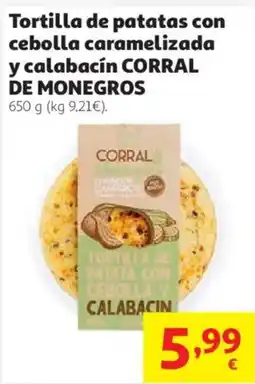 Alcampo Corral tortilla de patata con cebolla y calabacin oferta