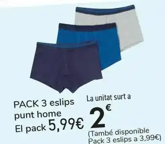 Pack 3 slip punto hombre