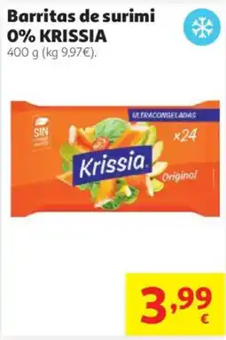 Alcampo Krissia barritas de surimi 0% oferta
