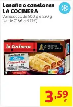 Alcampo la Cocinera lasaña o canelones oferta