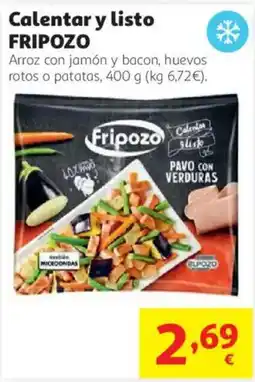 Alcampo Fripozo arroz con jamón y bacon, huevos rotos o patatas oferta