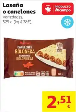 Alcampo Auchan canelones bolonesa oferta