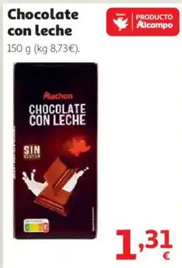 Alcampo Auchan chocolate con leche oferta