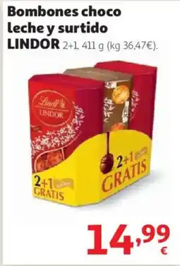 Alcampo Lindor bombones choco leche y surtido oferta