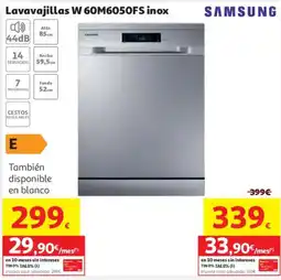 Alcampo Samsung lavavajillas W 60M6050FS inox oferta