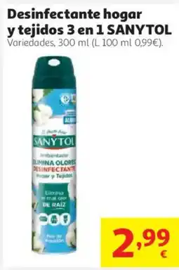 Alcampo Sanytol desinfectante hogar y tejidos 3 en 1 oferta