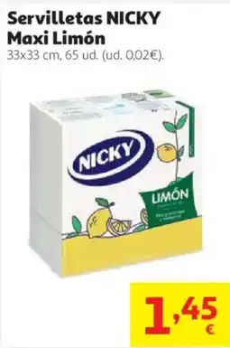 Alcampo Nicky servilletas maxi limón oferta