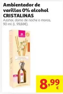 Alcampo Cristalinas ambientador de varillas 0% alcohol oferta