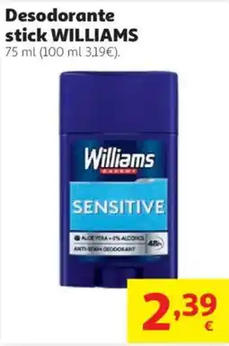 Alcampo Williams desodorante stick sensitive oferta
