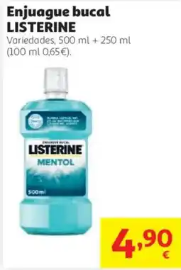 Alcampo Listerine enjuague bucal mentol oferta