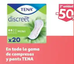 Alcampo Tena discreet mini en toda la gama de compresas y pants oferta