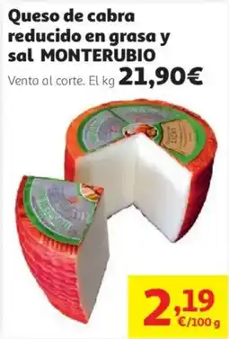Alcampo Monterubio queso de cabra reducido en grasa y sal oferta