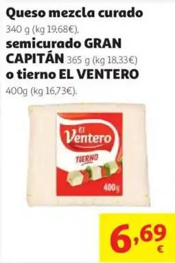 Alcampo El Ventero queso tierno oferta
