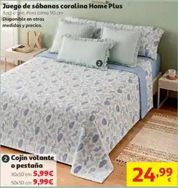 Alcampo Home Plus juego de sábanas coralina oferta