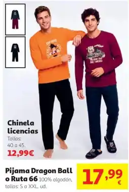 Alcampo Pijama Dragon Ball o Ruta 66 oferta