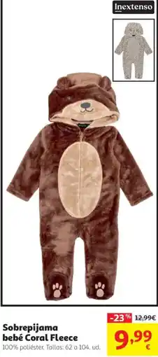 Alcampo Innextenso sobrepijama bebé coral fleece oferta