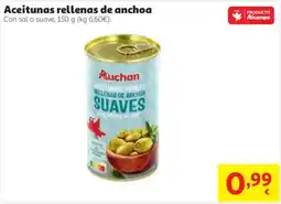 Alcampo Auchan aceitunas verdes rellenas de anchoa suaves oferta