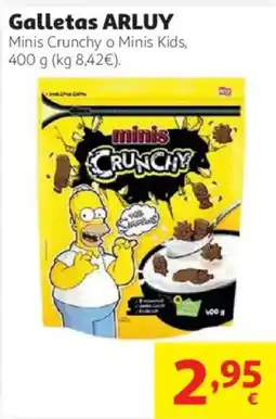 Alcampo Galletas ARLUY Minis Crunchy o Minis Kids oferta