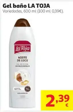 Alcampo La Toja gel baño aceite de coco oferta