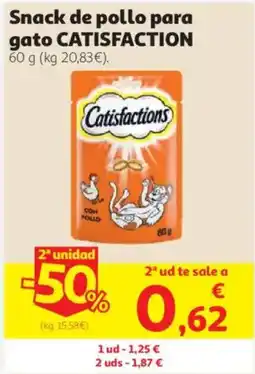 Alcampo Catisfactions snack de pollo para gato oferta
