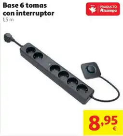 Alcampo Alcampo base 6 tomas con interruptor oferta