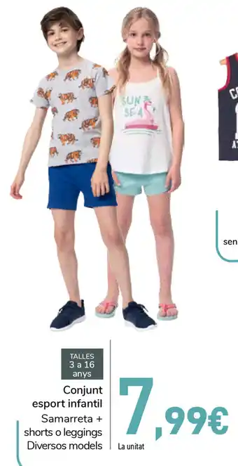 Carrefour Conjunt esport infantil Samarreta + shorts o leggings oferta