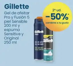 Clarel Gillette gel de afeitar pro y fusión 5 piel sensible espuma sensitive y original oferta
