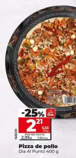 Dia Dia al punto - pizza de pollo oferta