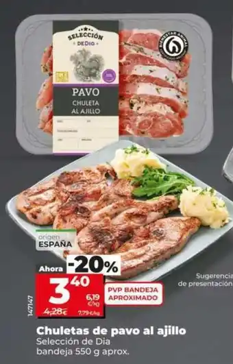 Dia Seleccion de dia - chuletas de pavo al ajillo oferta