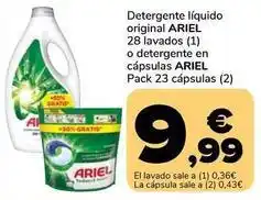 Supeco Ariel - detergente líquido original o detergente en cápsulas oferta