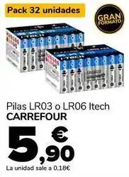 Supeco Carrefour - pilas lr03 o lr06 itech oferta