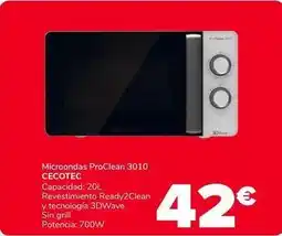 Supeco Cecotec - microondas proclean 3010 oferta