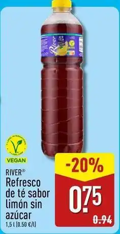 ALDI River - refresco de te sabor limon sin azucar oferta