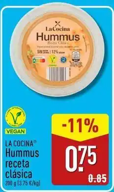 ALDI La cocinera - hummus receta clasica oferta