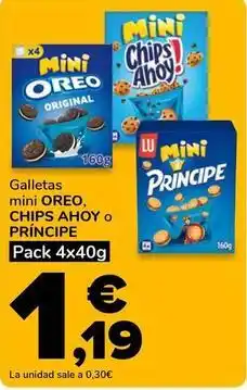 Supeco Oreo / chips ahoy! / principe - galletas mini oferta