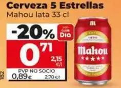 Dia Mahou - cerveza 5 estrellas oferta